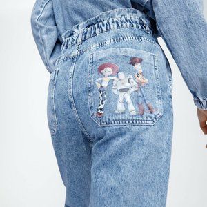 Zara x Disney Toy Story Paper Bag Jeans Size 4 EUR size 36 NWT
